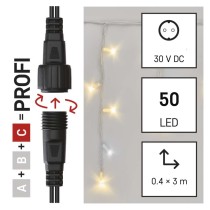 Profi LED spojovacia reťaz blikajúca biela – cencúle, 3 m, vonkajšia, teplá/studená biela