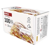 LED vánoční nano řetěz měděný, 10 m, venkovní i vnitřní, teplá bílá, časovač