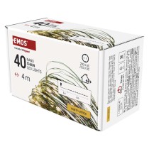 Dekoracje - 40 LED nano łezki 4m ciepła biel, zielony przewód, IP44 timer