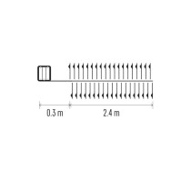 Dekoracje - 100LED small nano łezki, jeżyk, 2,4m 3xAA ciepła biel, sreb przew, IP20, timer