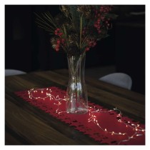 Dekoracje - 100LED small nano łezki, jeżyk, 2,4m 3xAA ciepła biel, sreb przew, IP20, timer