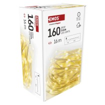 LED karácsonyi drop fényfüzér, 16 m, kültéri és beltéri, meleg fehér, időzítő