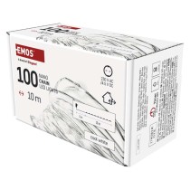 LED vánoční nano řetěz stříbrný, 10 m, venkovní i vnitřní, studená bílá, časovač