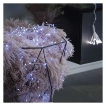 Dekoracje - 100LED small nano łezki, jeżyk, 2,4m 3xAA zimna biel, sreb przew, IP20, timer