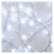 Dekoracje - 100LED small nano łezki, jeżyk, 2,4m 3xAA zimna biel, sreb przew, IP20, timer