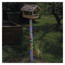 Dekoracje - 40 LED nano łezki 4m multikolor, zielony przewód, IP44 timer