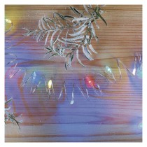 Dekoracje- 20LED nano łezki 1,9m 2x AA multikolor, srebrny przewód, IP20 timer