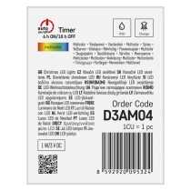 LED Ziemassvētku nano virtene, sudr., 1,9 m, 2x AA, liet. iekšt., daudzkrās., ar taimeru