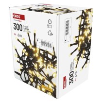 Lampki choinkowe LED Classic Cluster, jeżyk, 300 LED 6m, ciepła biel, czarny, IP44, timer