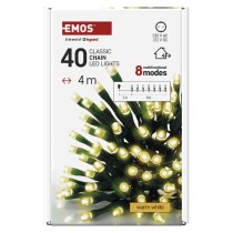 LED jõuluvalguskett, 4 m, õue/tuppa, soe valge, 8 režiimi, ajasti