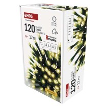 LED vánoční řetěz, 12 m, venkovní i vnitřní, teplá bílá, programy, časovač