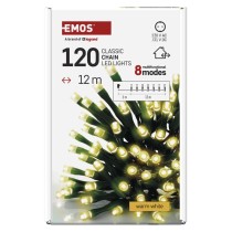 LED vánoční řetěz, 12 m, venkovní i vnitřní, teplá bílá, programy, časovač