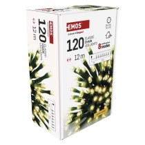 LED vánoční řetěz, 12 m, venkovní i vnitřní, teplá bílá, programy, časovač