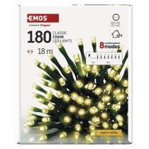 LED karácsonyi fényfüzér, 18 m, kültéri és beltéri, meleg fehér, progr, időz.