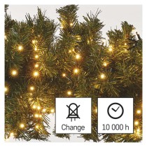 LED Weihnachtliche Lichterkette, 12 m, Außen und Innen, Vintage, Timer