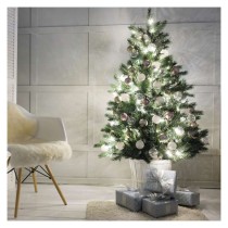 LED Ziemassvētku virtene, 12 m, lietošanai ārā un iekštelpās, auksti balta, 8 režīmi