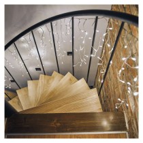 LED vianoč. cencúle, 5 m, vonkajšie aj vnútor., studená biela, ovládač, programy, časovač