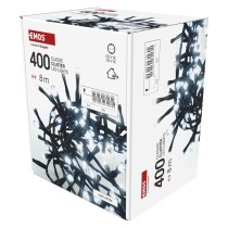 Lampki choinkowe LED Classic Cluster, jeżyk, 400 LED 8m, zimna biel, czarny, IP44, timer