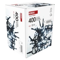 Lampki choinkowe LED Classic Cluster, jeżyk, 400 LED 8m, zimna biel, czarny, IP44, timer