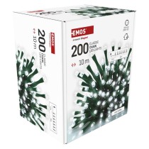 Lampki choinkowe Classic 200 LED 10m zimna biel, zielony przewód, IP20