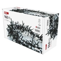 Lampki choinkowe LED Cluster, jeżyk, 960LED 7,2m, zimna biel, 64 programów, timer