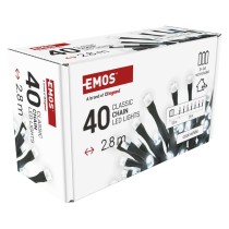 LED vánoční řetěz, 2,8 m, 3x AA, venkovní i vnitřní, studená bílá, časovač