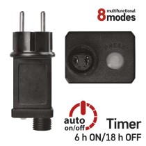 LED karácsonyi fényfüzér, 4 m, kültéri és beltéri, hideg fehér, progr, időz.