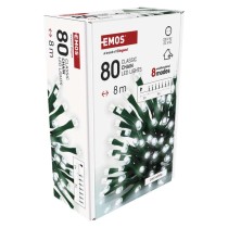 LED Weihnachtliche Lichterkette, 8 m, Außen/Innen, kaltweiß, Programme, Timer