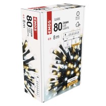 LED karácsonyi fényfüzér, 8 m, kültéri és beltéri, meleg/hideg fehér, időzítő