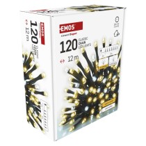 LED karácsonyi fényfüzér, villogó, 12 m, kültéri és beltéri, meleg/hideg fehér, időzítő