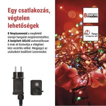 LED karácsonyi fényfüzér, 50 m, kültéri és beltéri, többszínű, progr, időz.
