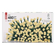 LED Ziemassvētku virtene – bumbiņas, 48 m, liet. ārā un iekšt., silti balta, ar taimeru