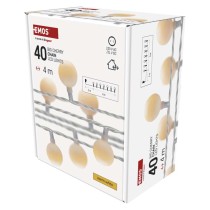 LED svetelná cherry reťaz – guličky 2,5cm, 4m, vonkajšia aj vnútorná, teplá biela, časovač