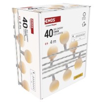 LED Ziemassvētku virtene – 2,5 cm bumb., 4 m, liet. ārā un iekšt., silti balta, ar taimeru