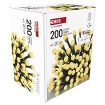 LED Ziemassvētku virtene – bumbiņas, 20 m, liet. ārā un iekšt., silti balta, 8 r.,ar taim.