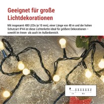 LED Weihnachtslichterkette Cherry – Kugeln, 48 m, Außen und Innen,warmweiß,Programme,Timer