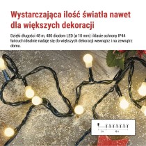 Lampki choinkowe 480 LED cherry 48m , ciepła biel, zielony przewód, IP44,8 programów, time