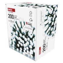 LED vánoční cherry řetěz – kuličky, 20 m, venkovní i vnitřní,studená bílá,programy,časovač