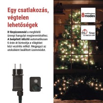 LED karácsonyi fényfüzér,cseresznye–golyók,30 m,kültéri és beltéri,hideg fehér,progr,időz.