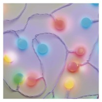 LED svetelná cherry reťaz – guličky 2,5cm, 4m, vonkajšia aj vnútorná, multicolor, časovač