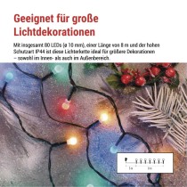 LED Weihnachtslichterkette Cherry–Kugeln, 8 m, Außen und Innen, multicolor,Programme,Timer