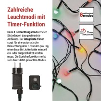 LED Weihnachtslichterkette Cherry–Kugeln,20 m, Außen und Innen,Multicolor,Programme,Timer