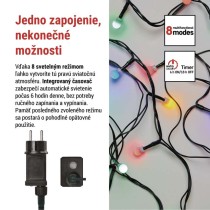 LED vianočná cherry reťaz – guličky, 48 m, vonk. aj vnútor., multicolor, programy, časovač