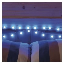 LED svetelná cherry reťaz – guličky 2,5 cm, 4 m, vonkajšia aj vnútorná, modrá, časovač