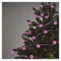 LED svetelná cherry reťaz – guličky 2,5 cm, 4 m, vonkajšia aj vnútorná, ružová, časovač