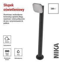 Słupek oświetleniowy LED Garden NIKA 80cm, ciepła biel, 12,5W, 900lm, IP44