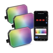 GoSmart LED-Außenstrahler, Starter-Set, 3-teilig, 14 W, RGBIC dimmbar, WiFi