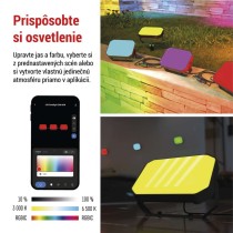 GoSmart vonkajší LED reflektor, štartovacia sada, 3 diely, 14 W, RGBIC stmievateľný, WiFi