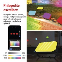 GoSmart zunanji LED reflektor, začetni komplet, 3 deli, 14 W, RGBIC zatemnilni, WiFi