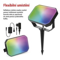 GoSmart venkovní LED reflektor, startovací sada, 3 díly, 14 W, RGBIC stmívatelné, WiFi